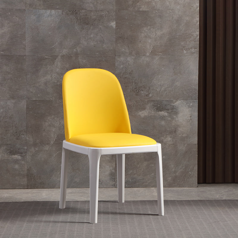 Faux Leather Dining Chairs Industrial Parsons Armless Side Chair