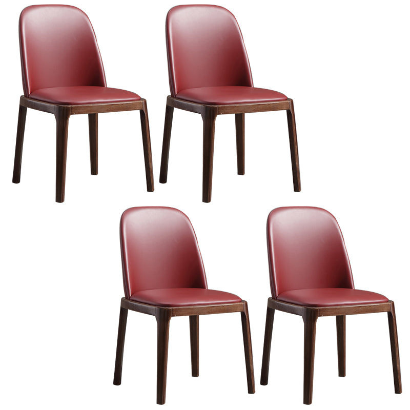 Faux Leather Dining Chairs Industrial Parsons Armless Side Chair