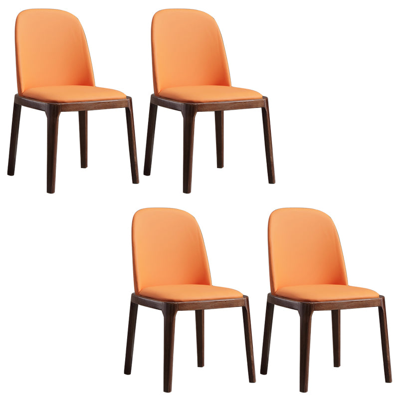 Faux Leather Dining Chairs Industrial Parsons Armless Side Chair