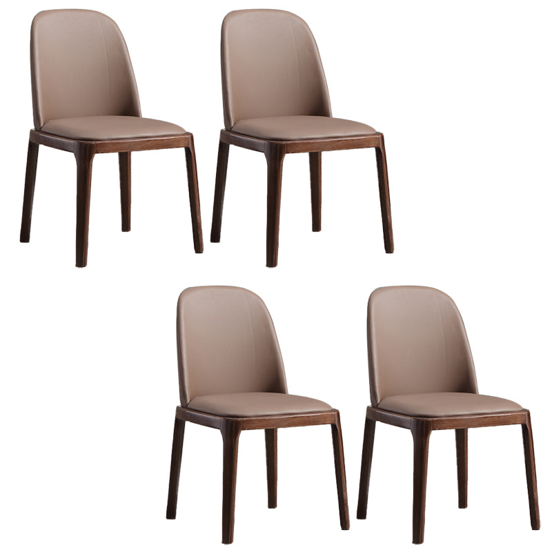 Faux Leather Dining Chairs Industrial Parsons Armless Side Chair