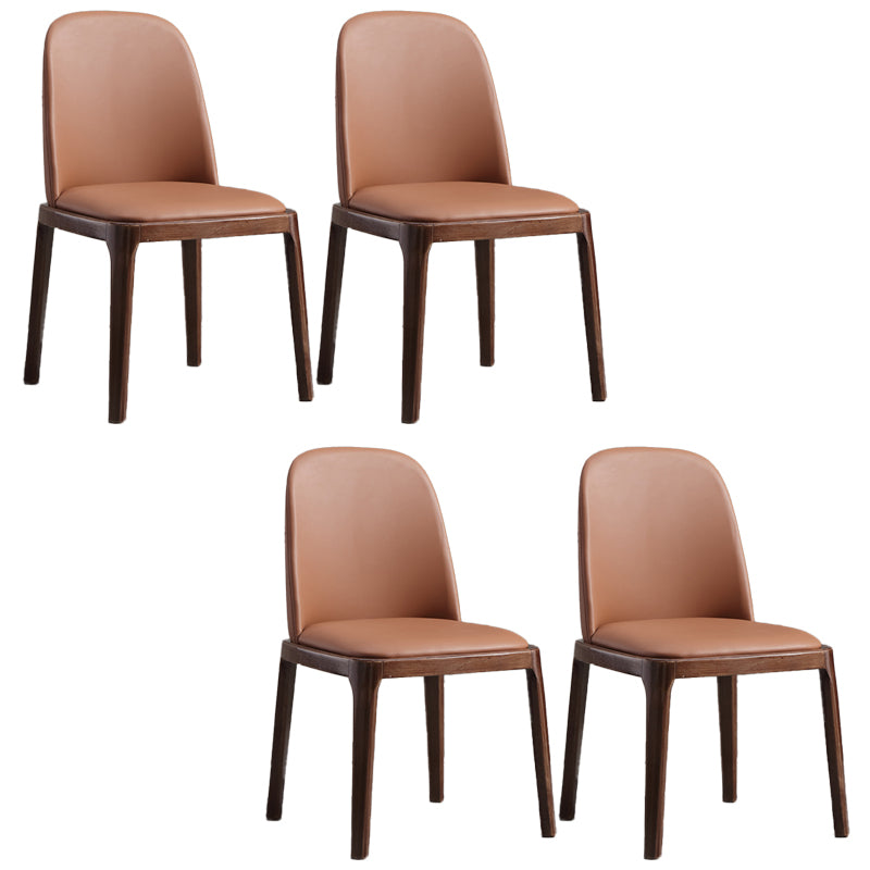 Faux Leather Dining Chairs Industrial Parsons Armless Side Chair