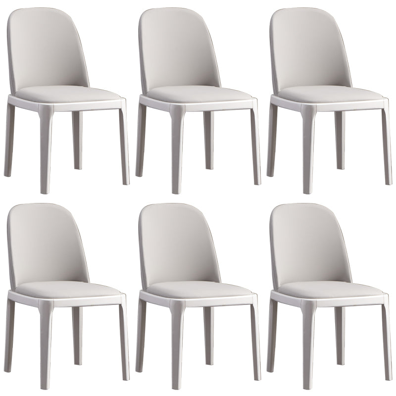 Faux Leather Dining Chairs Industrial Parsons Armless Side Chair