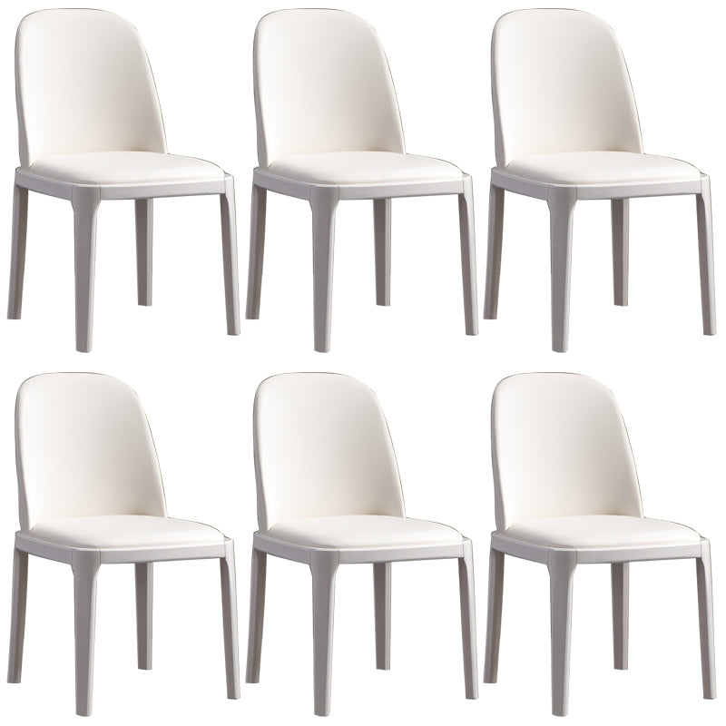 Faux Leather Dining Chairs Industrial Parsons Armless Side Chair