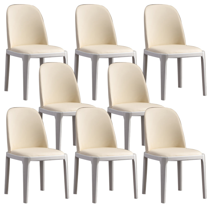 Faux Leather Dining Chairs Industrial Parsons Armless Side Chair