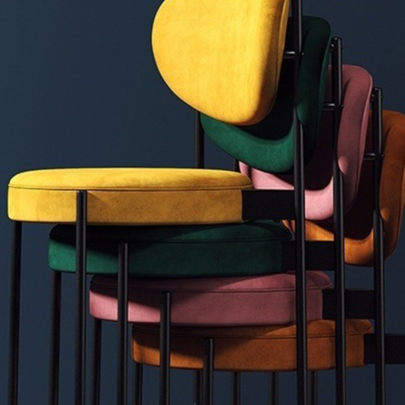 Glam Style Dining Chair Open Back Restaurant Armless Side Chair