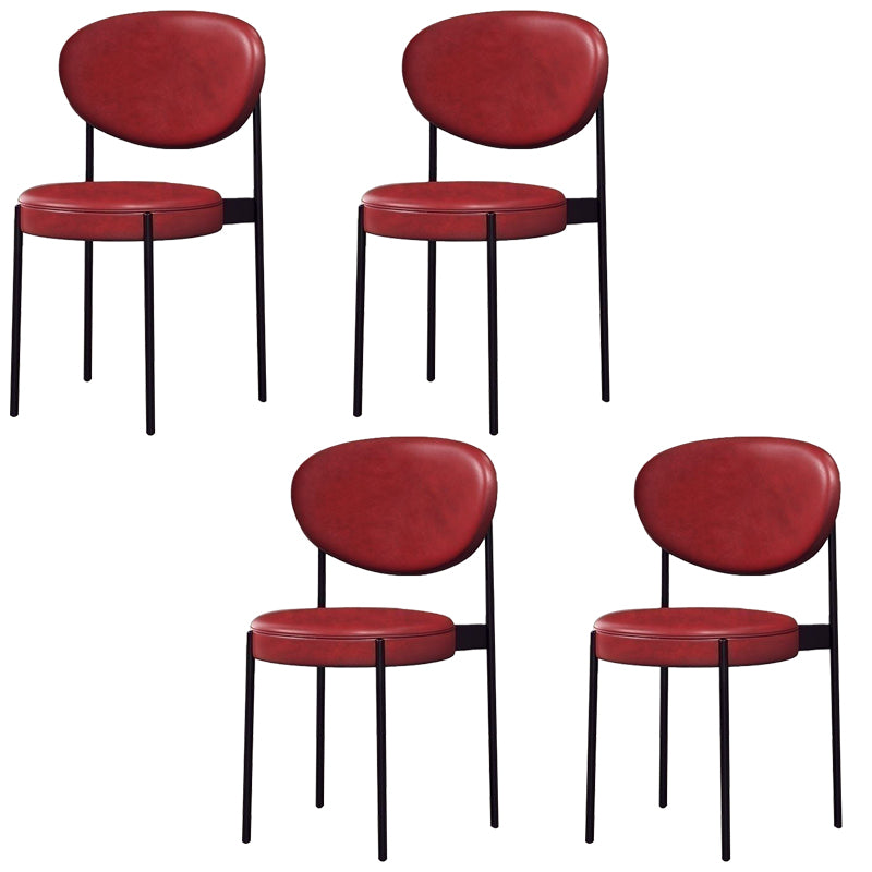 Glam Style Dining Chair Open Back Restaurant Armless Side Chair