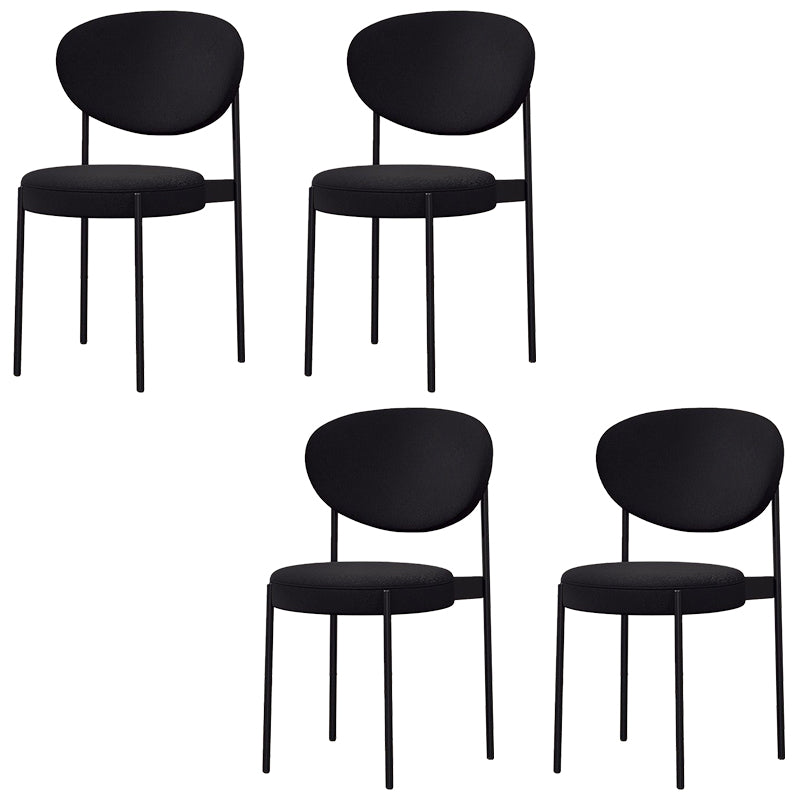 Glam Style Dining Chair Open Back Restaurant Armless Side Chair