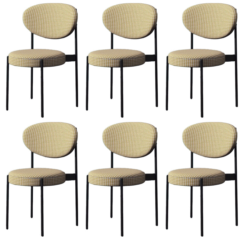 Glam Style Dining Chair Open Back Restaurant Armless Side Chair