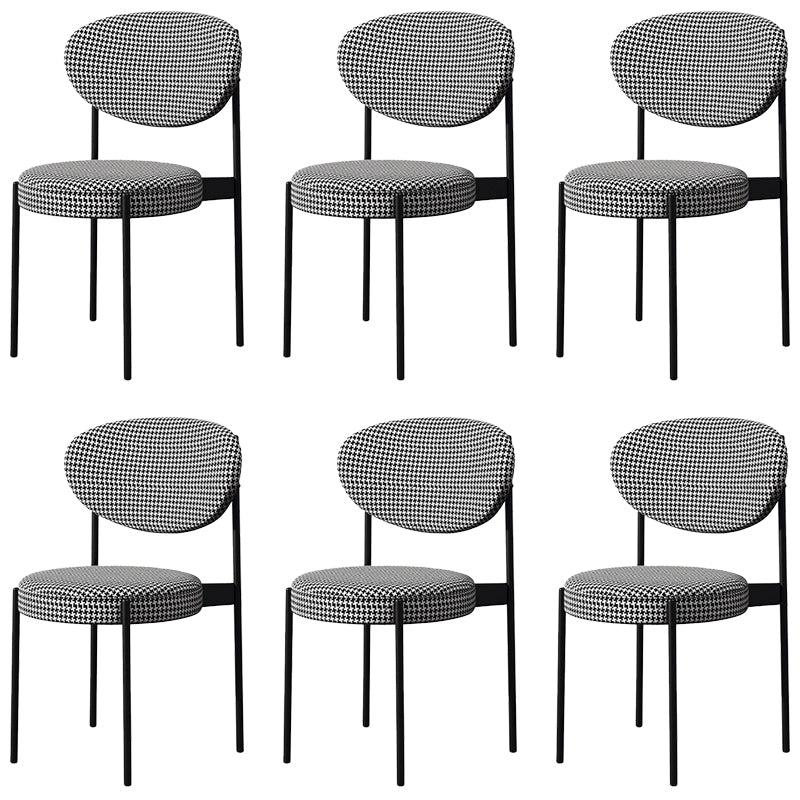 Glam Style Dining Chair Open Back Restaurant Armless Side Chair