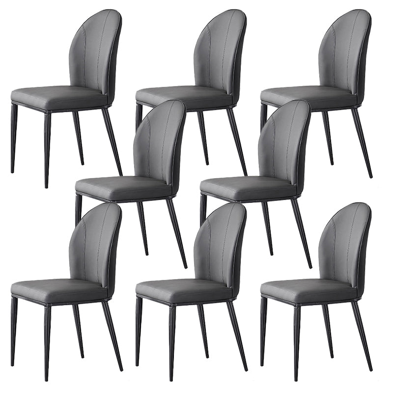 Industrial Side Chair Solid Back Metal Dining Room Chair for Dining Room