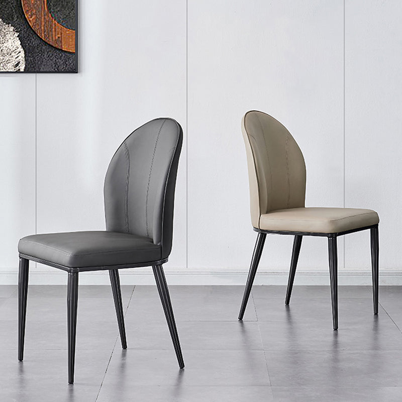 Industrial Side Chair Solid Back Metal Dining Room Chair for Dining Room