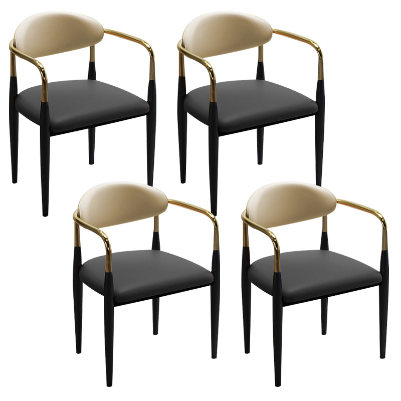 Faux Leather Dining Side Chair Open Back Home Dining Side Chair