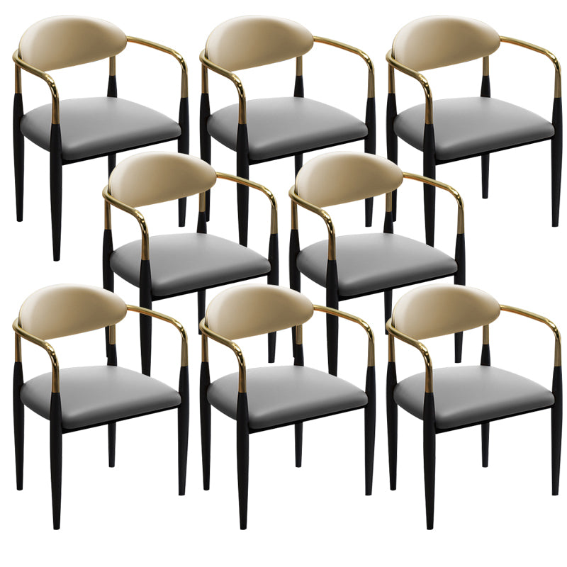 Faux Leather Dining Side Chair Open Back Home Dining Side Chair