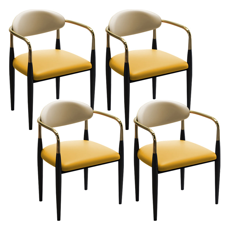 Faux Leather Dining Side Chair Open Back Home Dining Side Chair