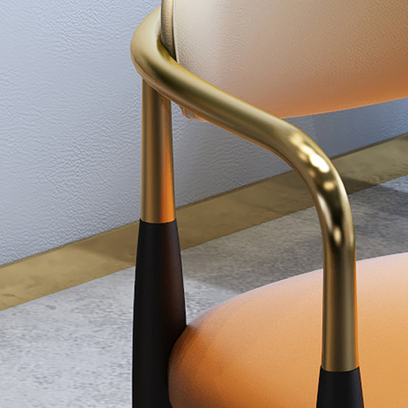 Faux Leather Dining Side Chair Open Back Home Dining Side Chair