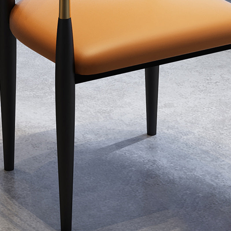 Faux Leather Dining Side Chair Open Back Home Dining Side Chair