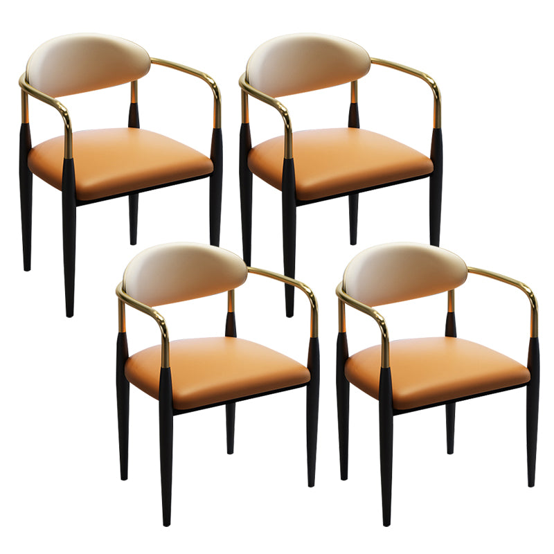 Faux Leather Dining Side Chair Open Back Home Dining Side Chair