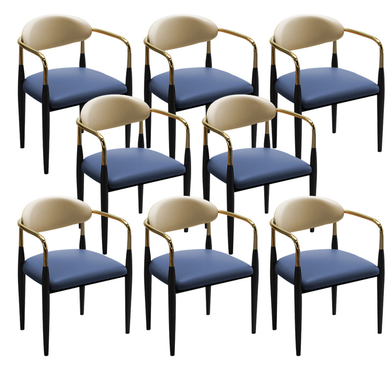 Faux Leather Dining Side Chair Open Back Home Dining Side Chair