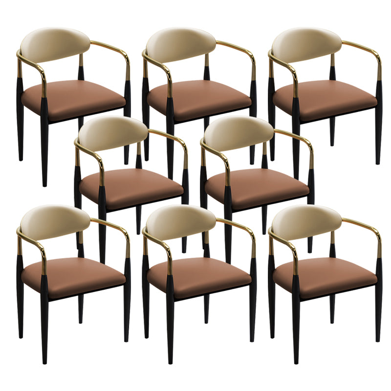 Faux Leather Dining Side Chair Open Back Home Dining Side Chair