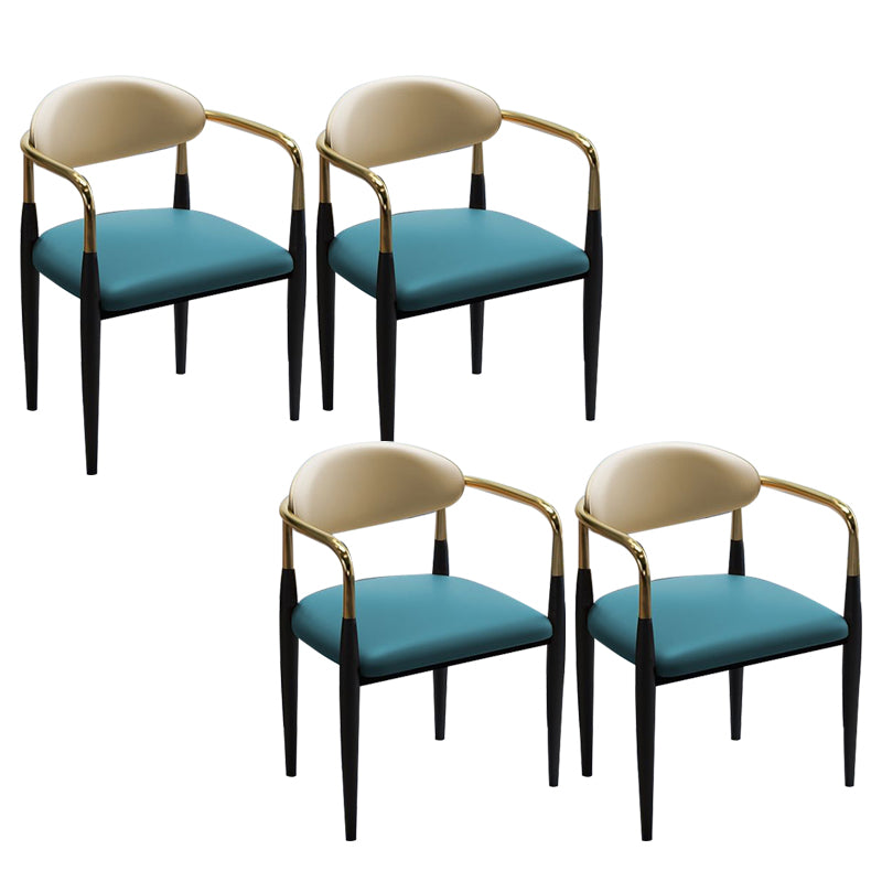 Metal Dining Room Kitchen Chair Black Legs Open Back Dining  Chair