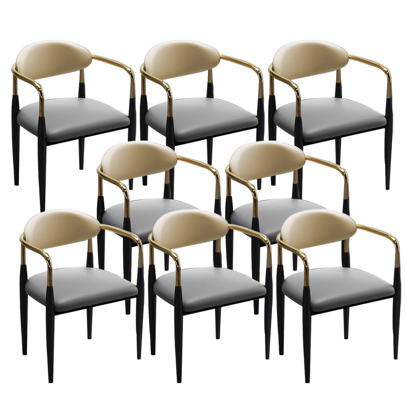 Metal Dining Room Kitchen Chair Black Legs Open Back Dining  Chair