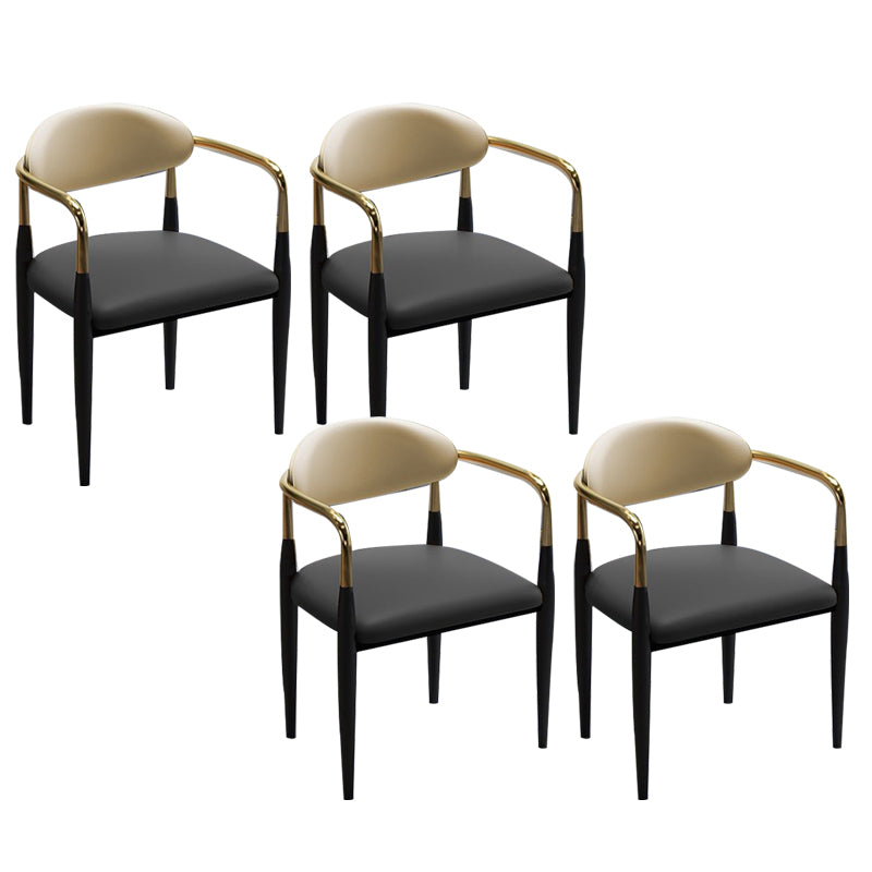 Metal Dining Room Kitchen Chair Black Legs Open Back Dining  Chair