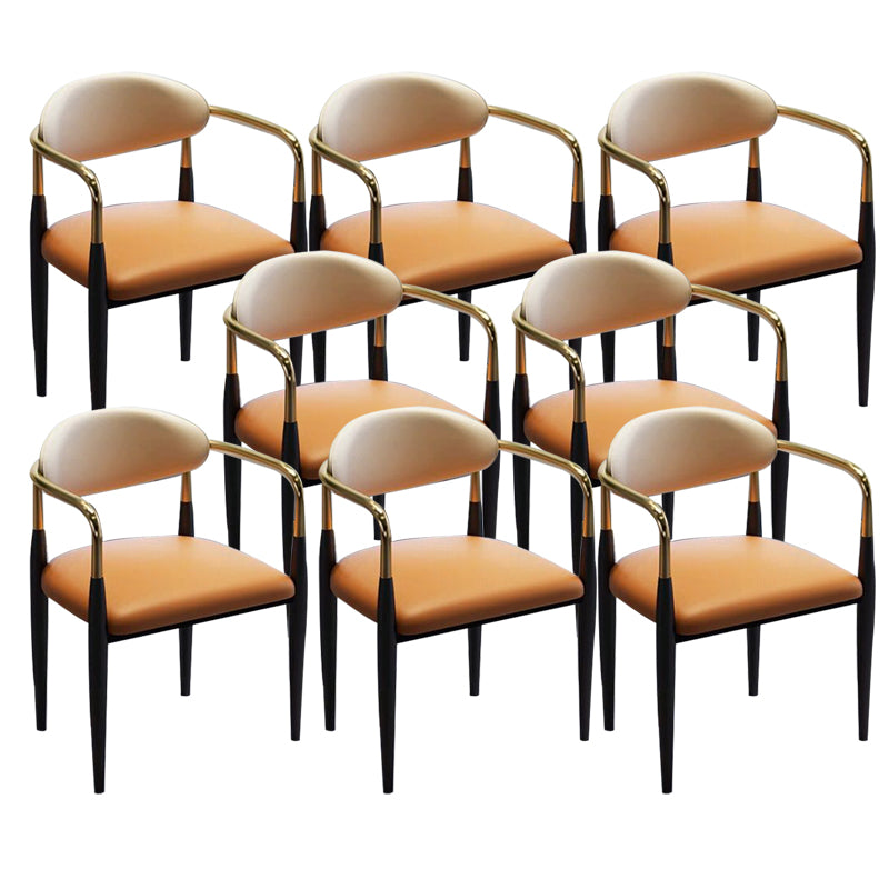 Metal Dining Room Kitchen Chair Black Legs Open Back Dining  Chair