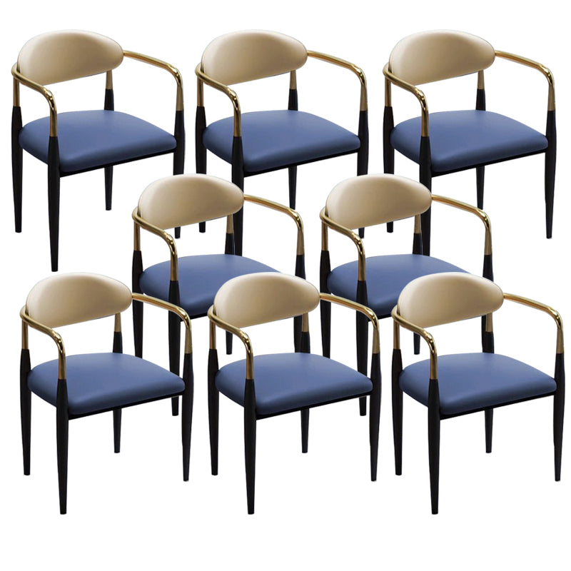 Metal Dining Room Kitchen Chair Black Legs Open Back Dining  Chair