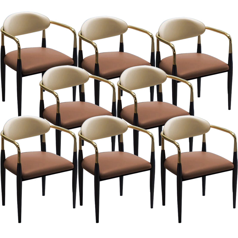 Metal Dining Room Kitchen Chair Black Legs Open Back Dining  Chair