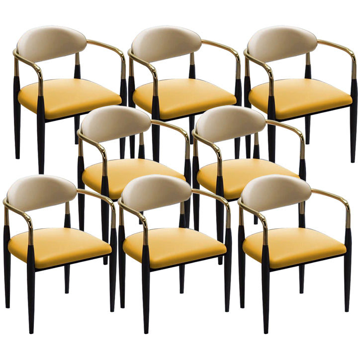 Metal Dining Room Kitchen Chair Black Legs Open Back Dining  Chair