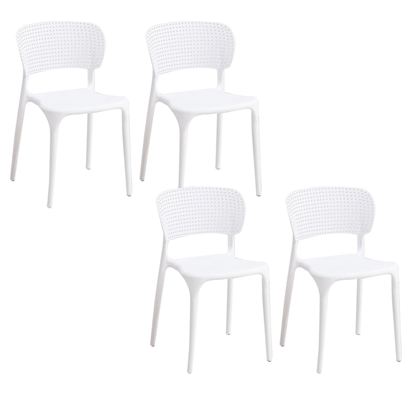 Open Back Dining Side Chair Stacking Plastic Dining Armless Chair