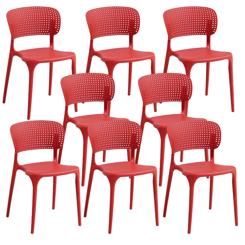 Open Back Dining Side Chair Stacking Plastic Dining Armless Chair