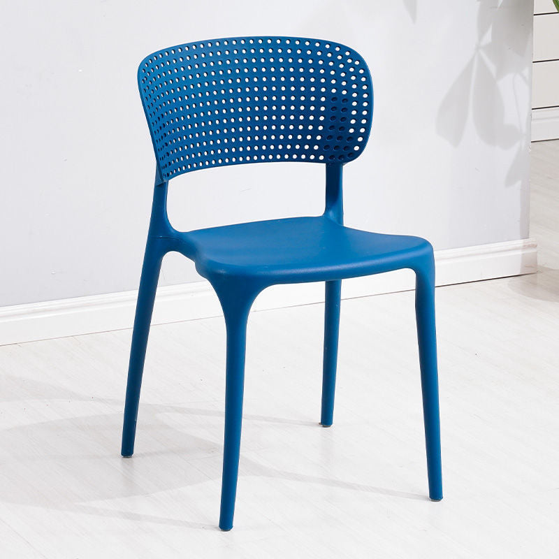 Open Back Dining Side Chair Stacking Plastic Dining Armless Chair