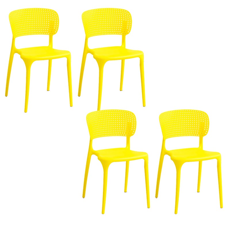 Open Back Dining Side Chair Stacking Plastic Dining Armless Chair