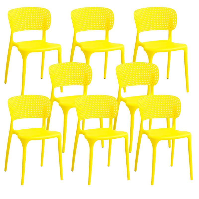 Open Back Dining Side Chair Stacking Plastic Dining Armless Chair