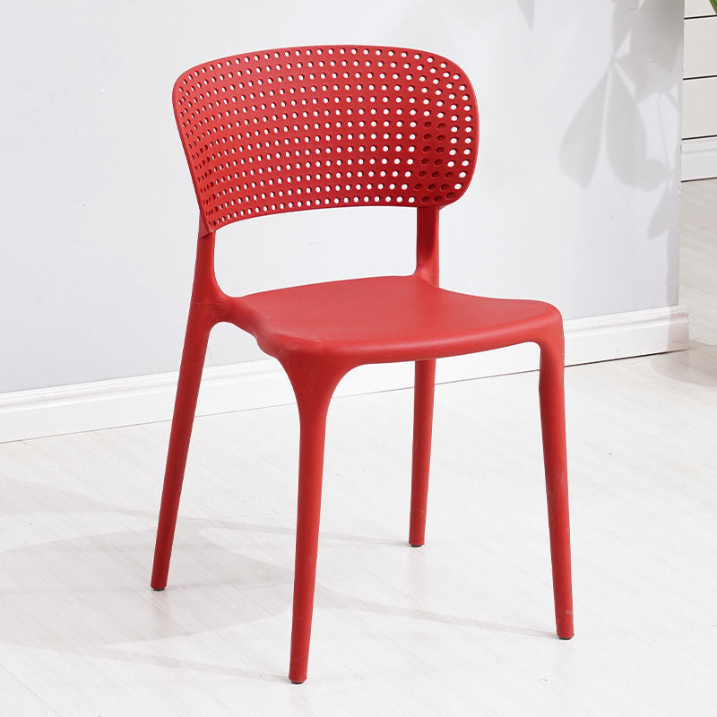 Open Back Dining Side Chair Stacking Plastic Dining Armless Chair