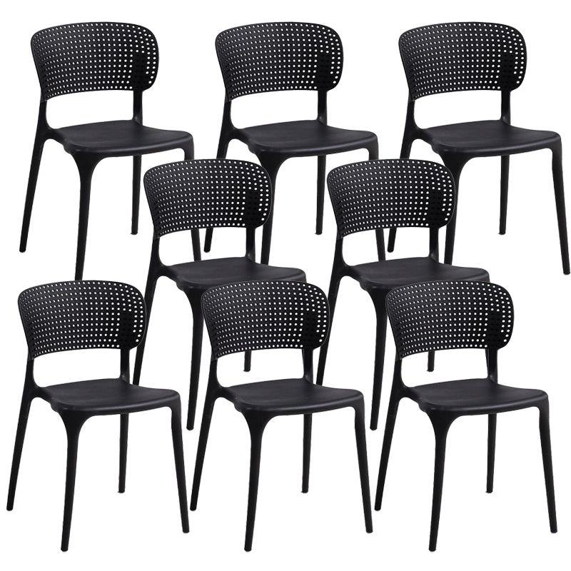 Open Back Dining Side Chair Stacking Plastic Dining Armless Chair