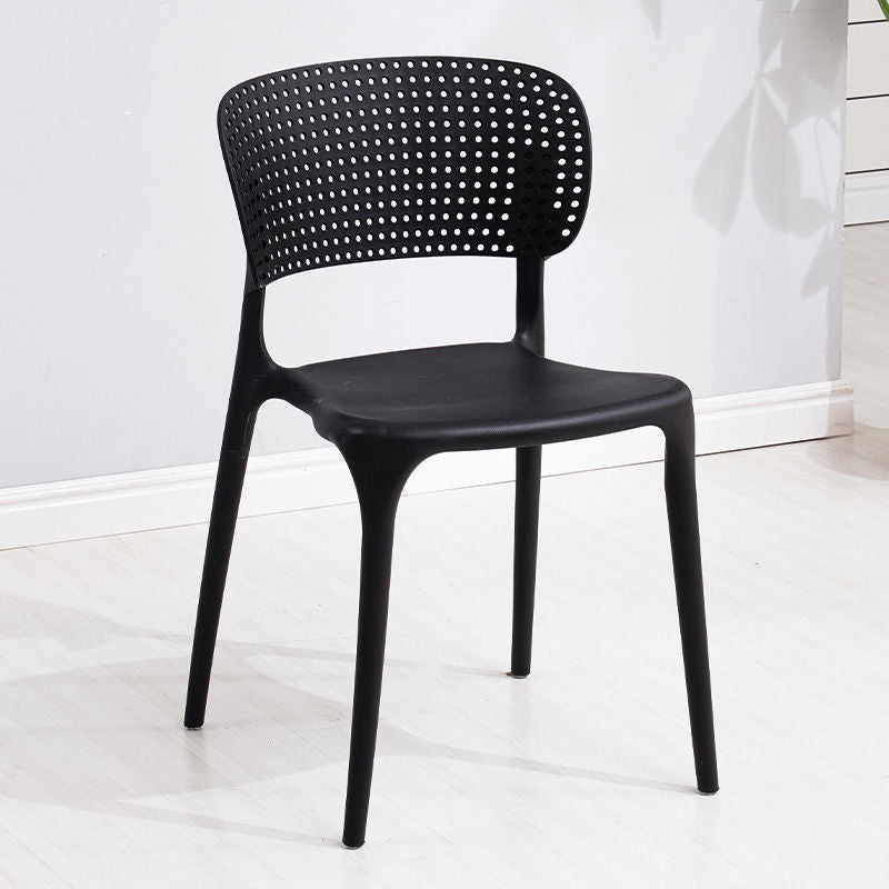 Open Back Dining Side Chair Stacking Plastic Dining Armless Chair