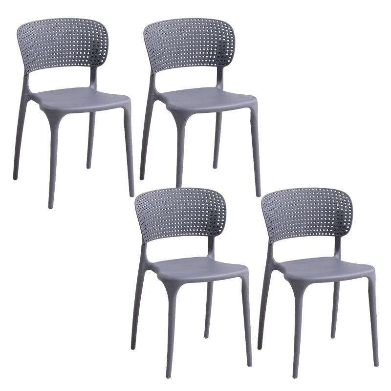 Open Back Dining Side Chair Stacking Plastic Dining Armless Chair