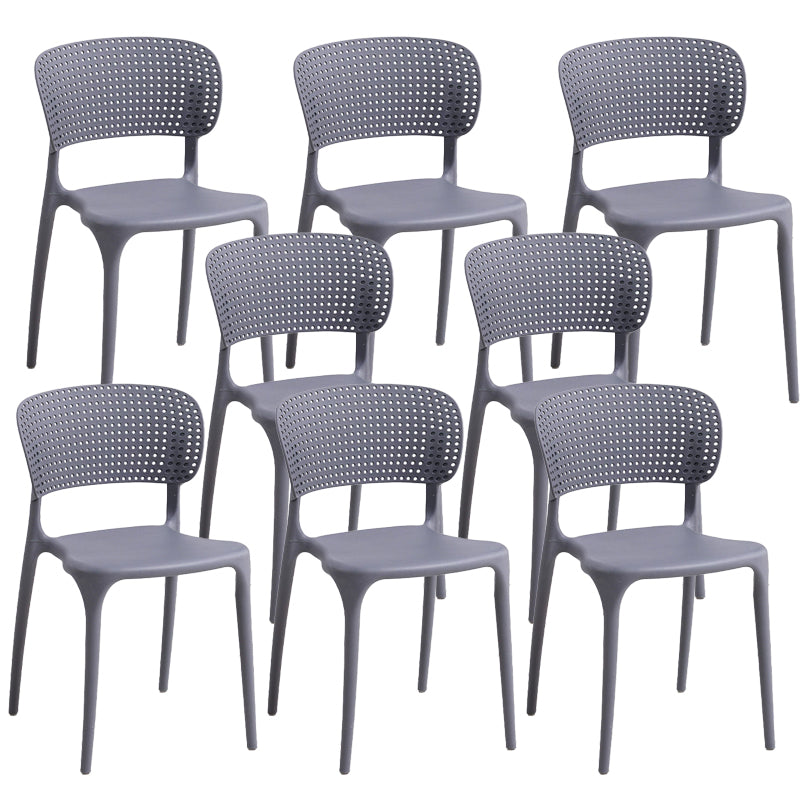 Open Back Dining Side Chair Stacking Plastic Dining Armless Chair