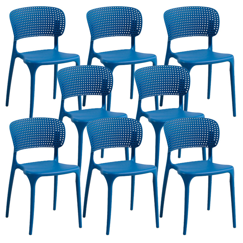Open Back Dining Side Chair Stacking Plastic Dining Armless Chair