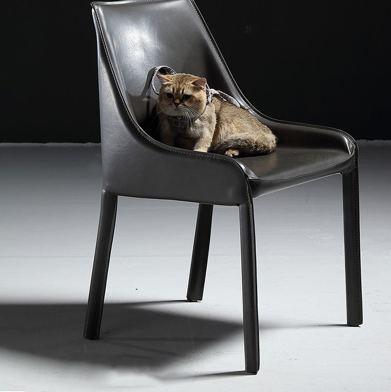 Industrial Kitchen Dining Side Chair Parsons Chair in Black Finish