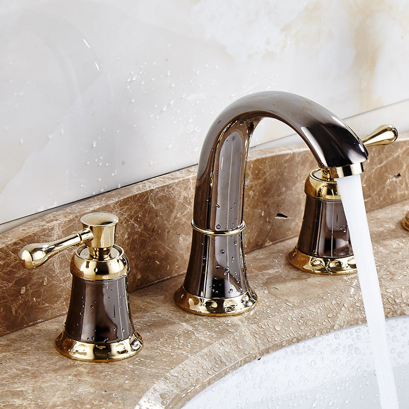 Glam Style Faucet Widespread Sink Faucet with 2 Lever Handles