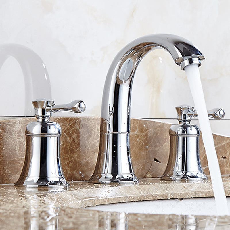 Glam Style Faucet Widespread Sink Faucet with 2 Lever Handles