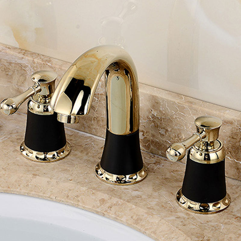 Glam Style Faucet Widespread Sink Faucet with 2 Lever Handles