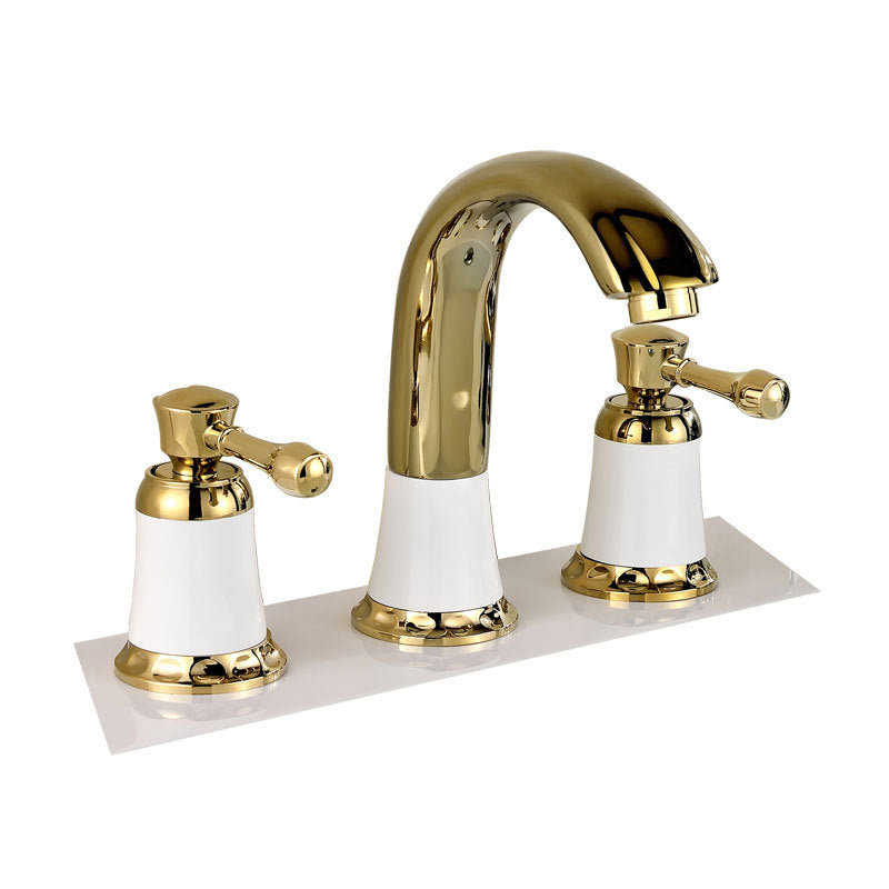 Glam Style Faucet Widespread Sink Faucet with 2 Lever Handles