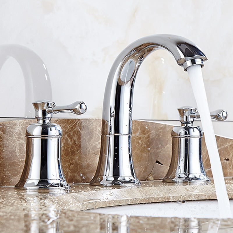 Glam Style Faucet Widespread Sink Faucet with 2 Lever Handles