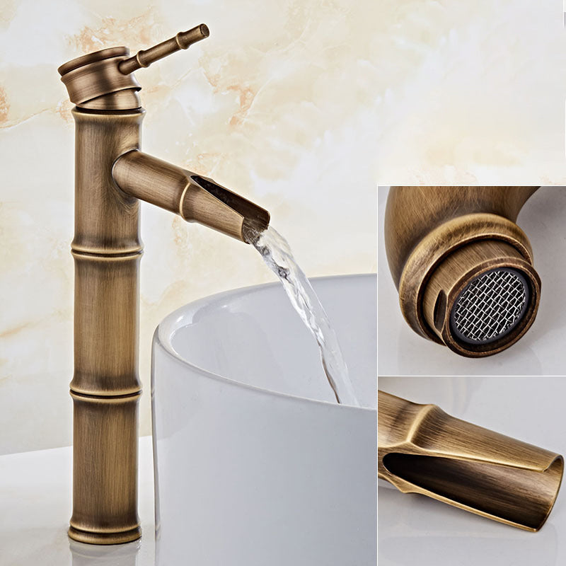 Lever Handle Vanity Sink Faucet Country Low Arc Faucet Single Hole Bathroom Faucet