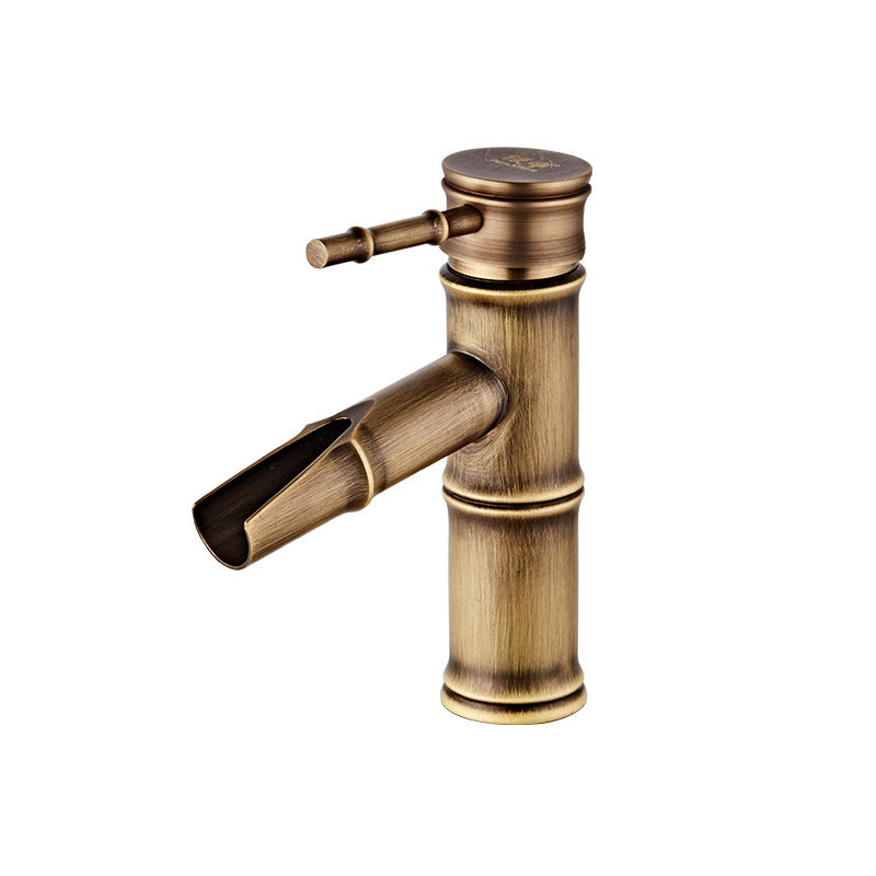 Lever Handle Vanity Sink Faucet Country Low Arc Faucet Single Hole Bathroom Faucet