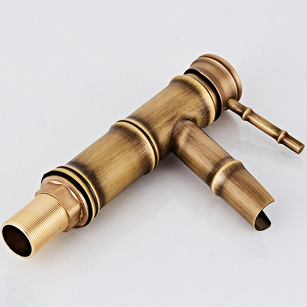 Lever Handle Vanity Sink Faucet Country Low Arc Faucet Single Hole Bathroom Faucet